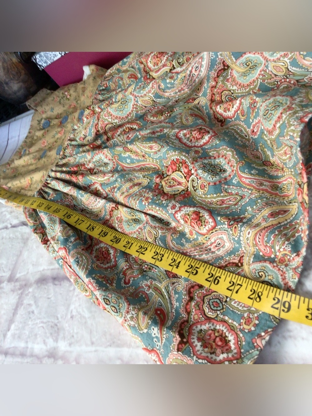 Paisley Handmade Sleeveless Little Cottage Peasant Dress - Picture 8 of 9